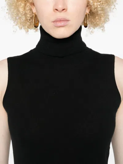 Arch4 Sleeveless Turtleneck Top In Black