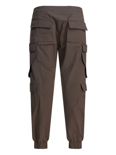Rick Owens Cargo-pocket Drawstring Cargo Trousers In Brown