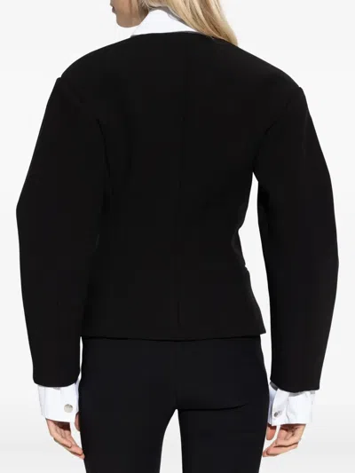 Jacquemus Button-fastening Balloon-sleeve Jacket In Black