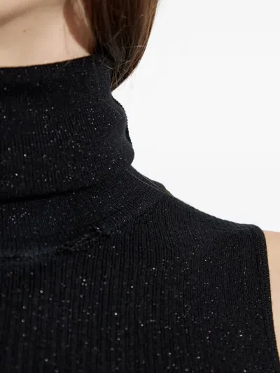 Dsquared2 Sleeveless Turtleneck Top In Black