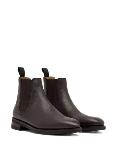 Bally Elasticated Panel Chelsea Boots In Brown