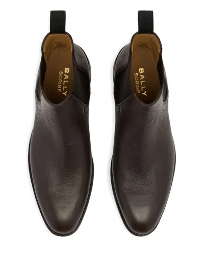 Bally Elasticated Panel Chelsea Boots In Brown