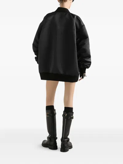 Dolce & Gabbana Oversized Jacket With Embossed Print In Black