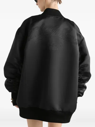 Dolce & Gabbana Oversized Jacket With Embossed Print In Black