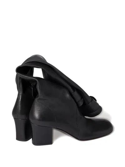 Miu Miu Nappa Leather Boots With Buckle In Black