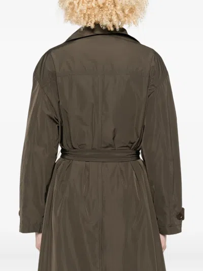 Aspesi Belted Double-breasted Coat In Green