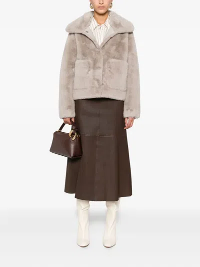 By Malene Birger Simoas A-line Leather Midi Skirt In Brown