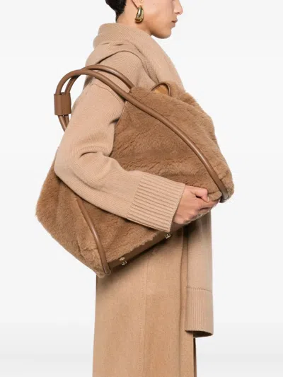 Max Mara Teddy Tote Bag In Brown
