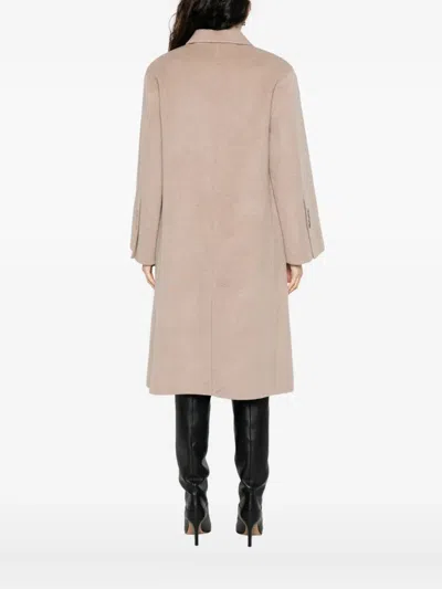 By Malene Birger Round-collar Single-breasted Coat In Brown