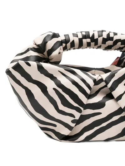 Simon Miller Zebra-print Knotted Bucket Bag In Black