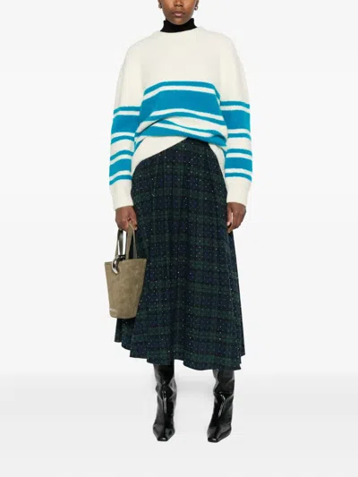 Maje Striped Crew-neck Sweater In Neutral