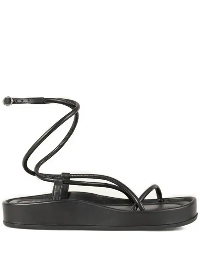Ba&sh Cesaria Lace-up Platform Sandals In Black
