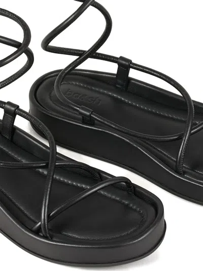 Ba&sh Cesaria Lace-up Platform Sandals In Black