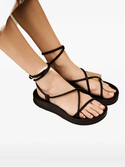 Ba&sh Cesaria Lace-up Platform Sandals In Black