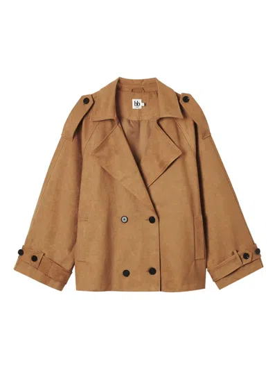 B+ab Double-breasted Short Trench Coat In Multi