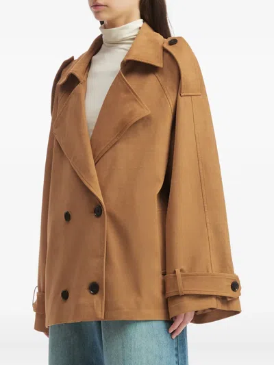 B+ab Double-breasted Short Trench Coat In Multi