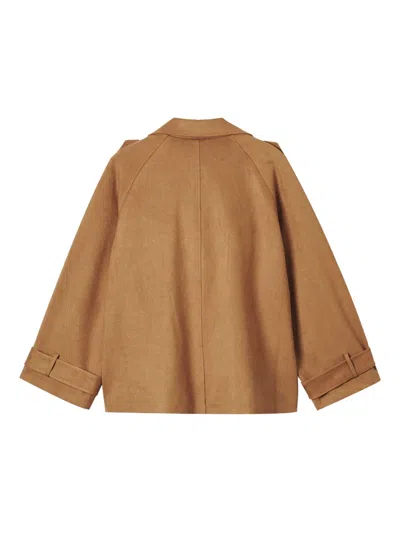 B+ab Double-breasted Short Trench Coat In Multi