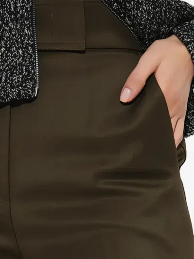 Max Mara Wide Leg High Waist Trousers Arturo In Green