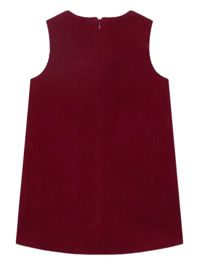 Bonpoint Sleeveless Zip-fastening Cotton Dress In Burgundy