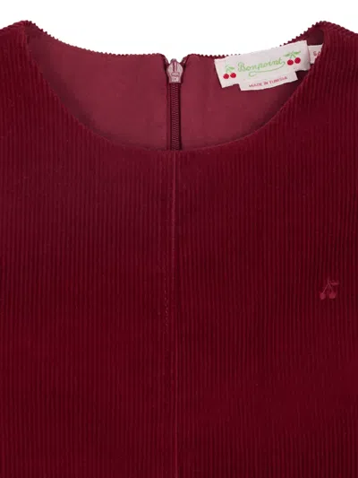 Bonpoint Sleeveless Zip-fastening Cotton Dress In Burgundy