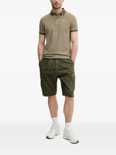 Barbour Contrast-collar Polo Shirt In Green