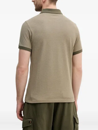 Barbour Contrast-collar Polo Shirt In Green