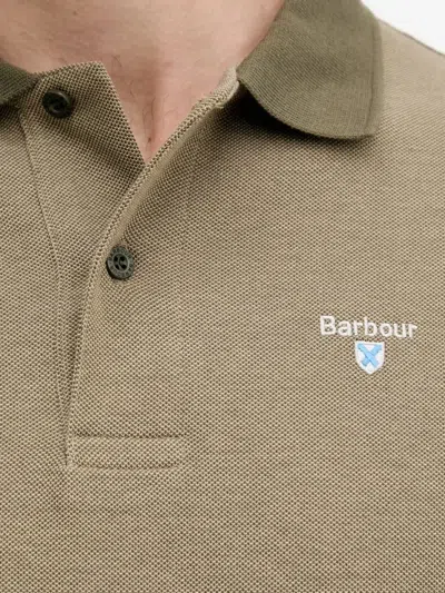 Barbour Contrast-collar Polo Shirt In Green