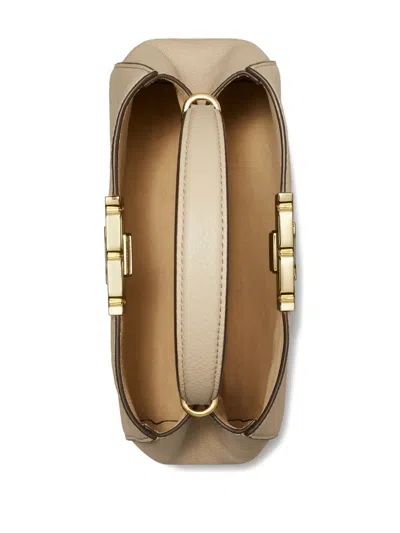 Tory Burch Eleanor Soft Leather Mini Satchel In Gray