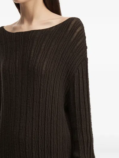 B+ab Ribbed-knit Mini Skirt Set In Brown