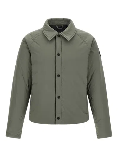 Canada Goose Cropped Padded Jacket With Button-up Front In Green