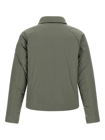 Canada Goose Cropped Padded Jacket With Button-up Front In Green
