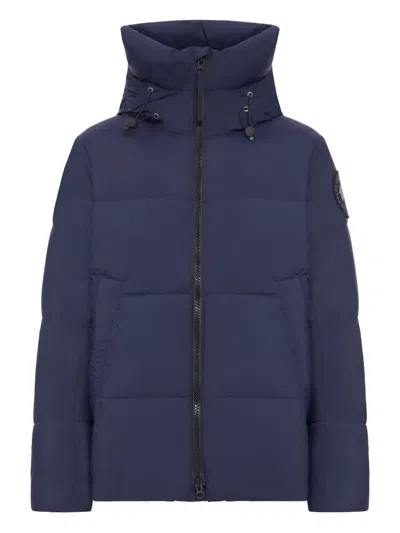 Canada Goose Black Classic Front-zip Jacket With High Collar And Utility Pockets In Blue