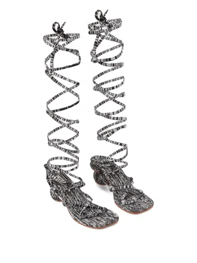 Isa Boulder Lace-up Strappy Sandals In Multi