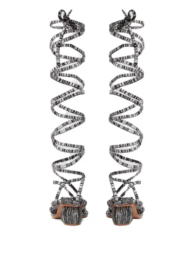 Isa Boulder Lace-up Strappy Sandals In Multi