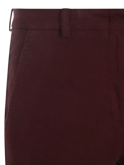 Incotex Relaxed Fit Trousers Featuring Pockets In Burgundy