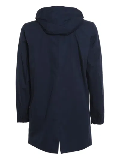 Woolrich Hooded Snap-button Jacket In Blue