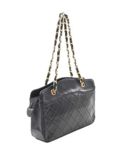Pre-owned Chanel 1989-1991 Quilted Shoulder Bag In Black