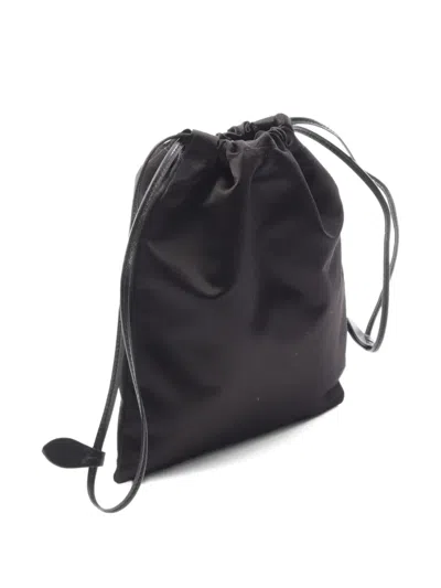 Pre-owned Miu Miu 2020s Duchesse Drawstring Pouch In Black