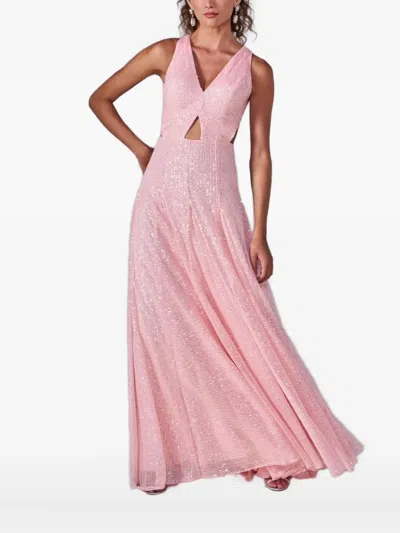 Lethicia Bronstein Cut-out Sequinned Dress In Pink
