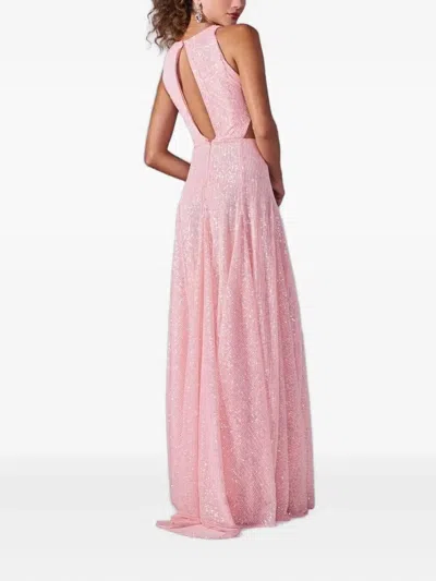 Lethicia Bronstein Cut-out Sequinned Dress In Pink