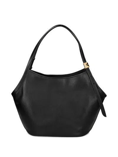 Kate Spade New York Small Deco Fine Grain Leather Tulip Top Handle Bag In Black