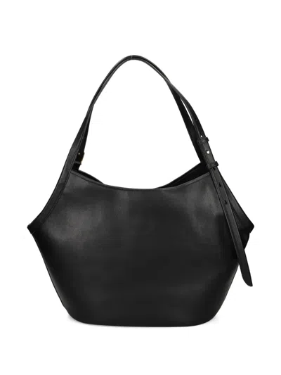 Kate Spade New York Small Deco Fine Grain Leather Tulip Top Handle Bag In Black