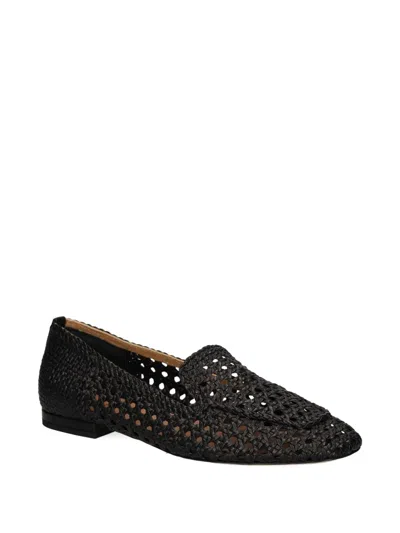 Chantal Woven Leather Loafers In Black