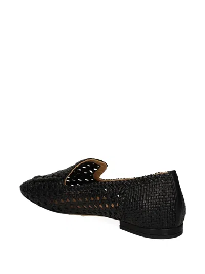 Chantal Woven Leather Loafers In Black