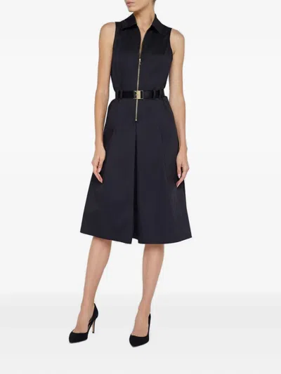 L'agence Kylo Belted Shirt Dress Black In Animal Print