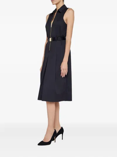 L'agence Kylo Belted Shirt Dress Black In Animal Print