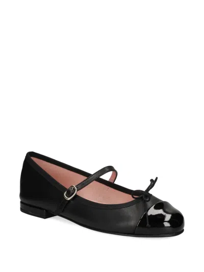 Pretty Ballerinas Irma Cap-toe Bow Ballet Flats In Black