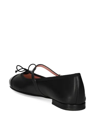 Pretty Ballerinas Irma Cap-toe Bow Ballet Flats In Black