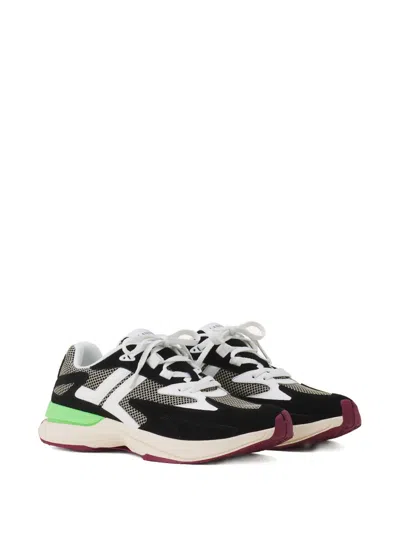 Lanvin Mesh-panel Leather Sneakers In Multi