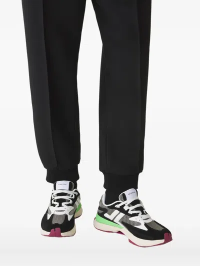 Lanvin Mesh-panel Leather Sneakers In Multi